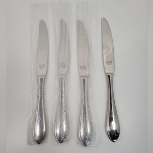Dansk Stainless International Designs 4 Stainless Flatware Butter Knives NOB